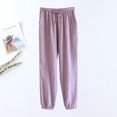 thumbnail image 2 of Plebaso Womens Pajama Pants Fall Winter Elastic Waist Solid Color Home Pants Ladies Casual Long Pants, 2 of 3