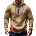 thumbnail image 1 of Sudadera con capucha para hombre, estilo casual, deportivo, de color liso, con cremallera y bolsillo, de manga larga, blusa de poliéster., 1 of 6