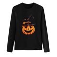 thumbnail image 4 of Raeneomay Long Sleeve Shirts Oversize Women Tops Halloween Casual Printed Round Neck Tops, 4 of 4