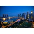 thumbnail image 2 of Zuckerman, Jim 24x17 Gold Ornate Wood Framed with Double Matting Museum Art Print Titled - Singapore Downtown overview at night, 2 of 4