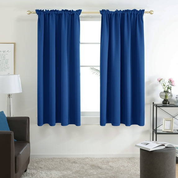 Deconovo Blue Curtains Blackout Drapes 63 inch Long Thermal Insulated Curtain Panels for Bedroom 42 x 63 inch Royal Blue Set of 2