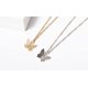 thumbnail image 3 of Collar de mariposa colgante simple collares lindos cadena larga multicapa joyería de moda mujeres niñas regalo para ella - oro brillar joyas, 3 of 3