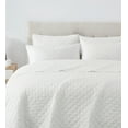 thumbnail image 3 of Cannon Oversized 100% Cotton Percale Quilt Set White Cotton 3-Piece Full/Queen Quilt Set, solid color themed, for Men and Women, OEKO-TEX Certified Confidence, 3 of 6