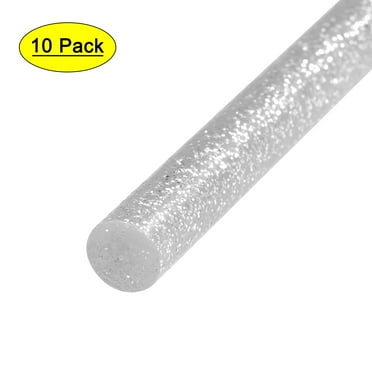 Uxcell Glitter Mini Hot Melt Glue Stick 0.27" x 4" Silver Grey 10 Pack