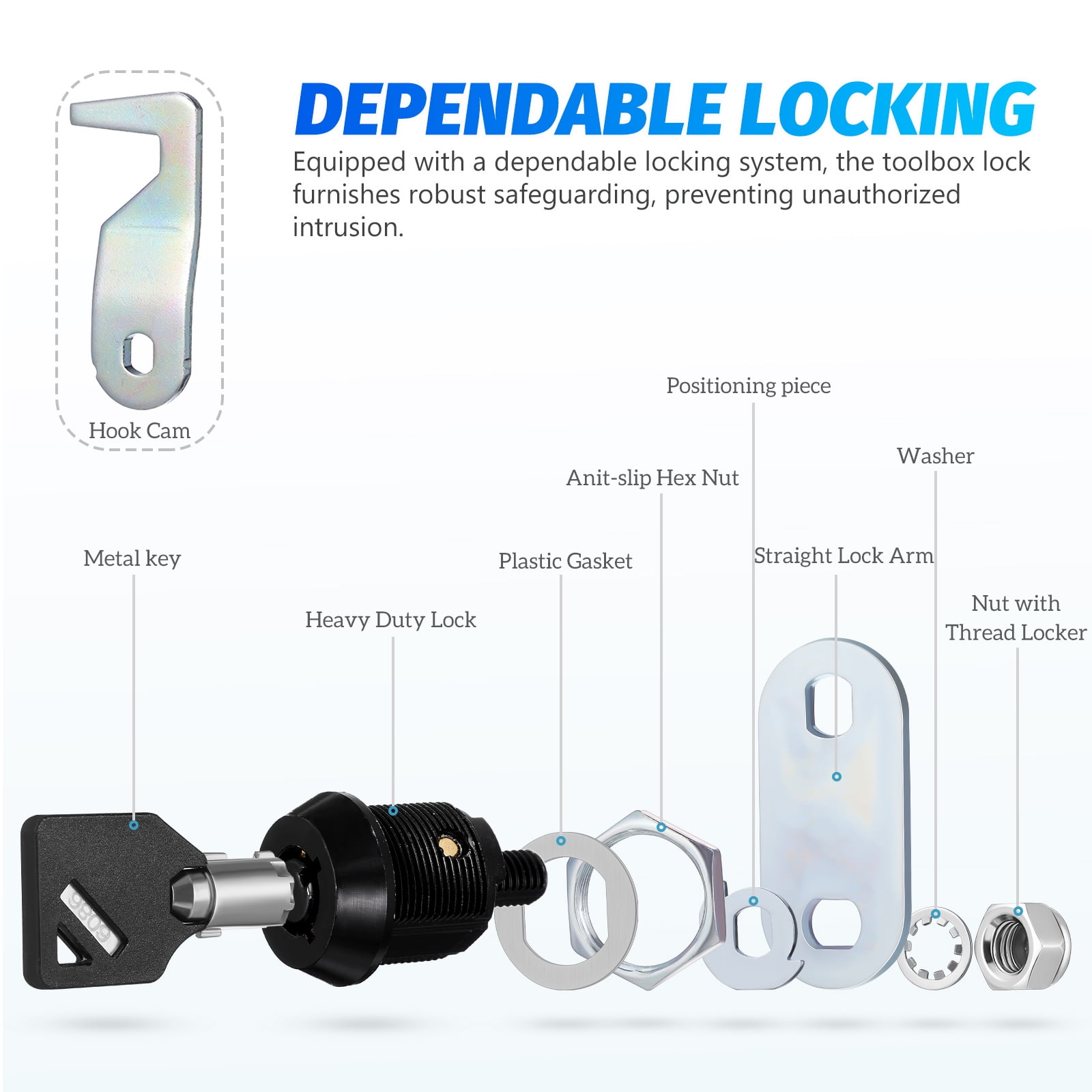 Raindrops Cabinet Locks Zinc Alloy Black Adults Home Use 2 Sets