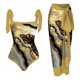 thumbnail image 1 of MKLEKYY Trajes De Baño Mujer Completo Women 1 Piece Swimwear+1 Piece Cover Up Two Piece Vintage Print Swimsuit Monokini Bikini 2 Piece Swimsuits Two Piece Tankini Set 798, 1 of 4