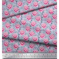 thumbnail image 3 of Soimoi Poly Georgette Fabric Stripe & Rose Floral Print Fabric by Yard 52 Inch Wide, 3 of 3