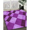 thumbnail image 3 of Ahgly Company Machine Washable Indoor Round Transitional Heliotrope Purple Area Rugs, 5' Round, 3 of 7
