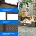 thumbnail image 5 of Dextrus Rattan Dog Bed with Cushion for Medium Small Dogs and Cats, Indoor Outdoor Pet Bed with Beige Cushion,24.8''L*19.7''W*9.8''H, 5 of 6