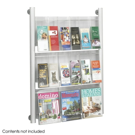 Nine Pocket Magazine Rack - Safco 4134SL Clear Magazine Racks Luxe Magazine Rack - 9 pocket