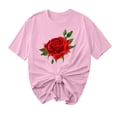 thumbnail image 1 of Camisetas de Manga Corta para Mujeres, Camiseta de Cuello Redondo Impresa de Moda, Primavera Y Verano Casual, 1 of 8