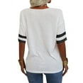 thumbnail image 2 of Stripe Sleeve Women Casual Loose T-Shirt, 2 of 3