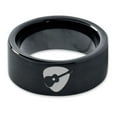 thumbnail image 2 of Tungsten Yin Yang Pick Acoustic Guitar Band Ring 9mm Men Women Comfort Fit Black Flat Cut Brushed Polished, 2 of 4