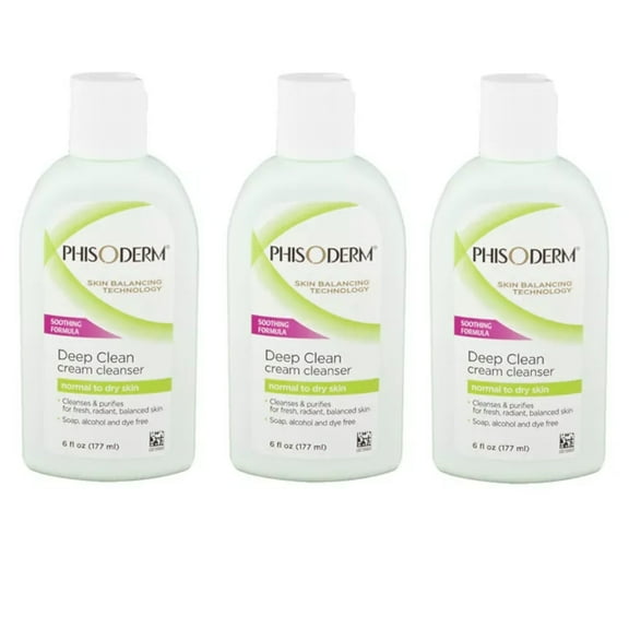3 Pack Phisoderm Deep Clean Cream Cleanser Soothing Formula 6 Oz Each