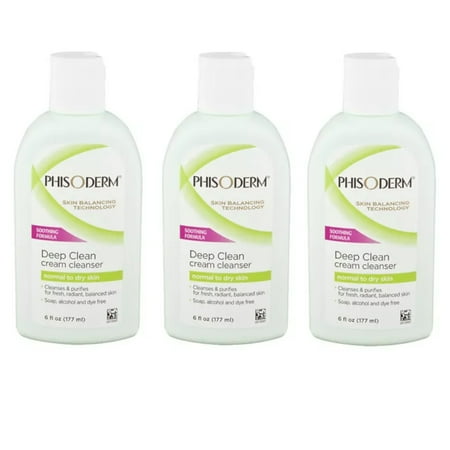 3 Pack Phisoderm Deep Clean Cream Cleanser Soothing Formula 6 Oz Each