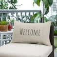 thumbnail image 2 of Sunbrella  Indoor/Outdoor Single Embroidered Pillow - "Welcome" Cast Silver, 2 of 5