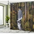 thumbnail image 4 of Ambesonne Exotic Shower Curtain, Wooden Bridge Forest, 69"Wx75"L, Green Brown White, 4 of 4