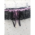 thumbnail image 4 of Tangas de malla con encaje floral, bragas con lazo y entrepierna abierta con perlas artificiales, lencería y ropa interior sexy para mujer, 4 of 5