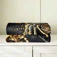 thumbnail image 3 of Manfei Gold Black Rose Throw Blanket for Couch 40x50 for Girls Women, Bohemian Damask Pearl Plush Blanket, Butterfly Flannel Throw, Lightweight Room Decorative, 3 of 6
