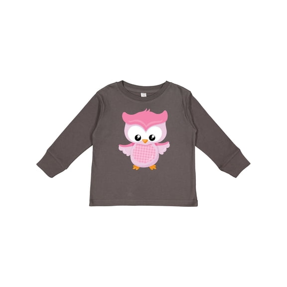 Inktastic Cute Pink Spring Owl Girls Long Sleeve Toddler T-Shirt