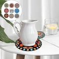 thumbnail image 4 of de 8 Posavasos para Bebidas, Posavasos Absorbentes con Soporte de Metal, Diseños de Mandala, Forma forma forma forma , Corcho Natural Respetuoso Macarena Posavasos de corcho con borde redondo, 4 of 8