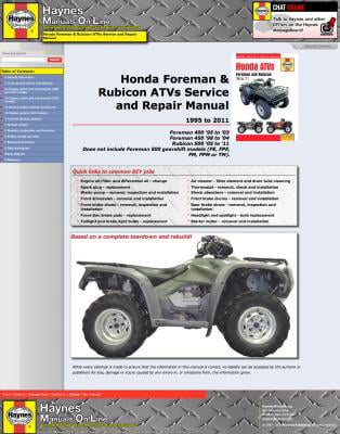 2011 honda foreman 500 service manual