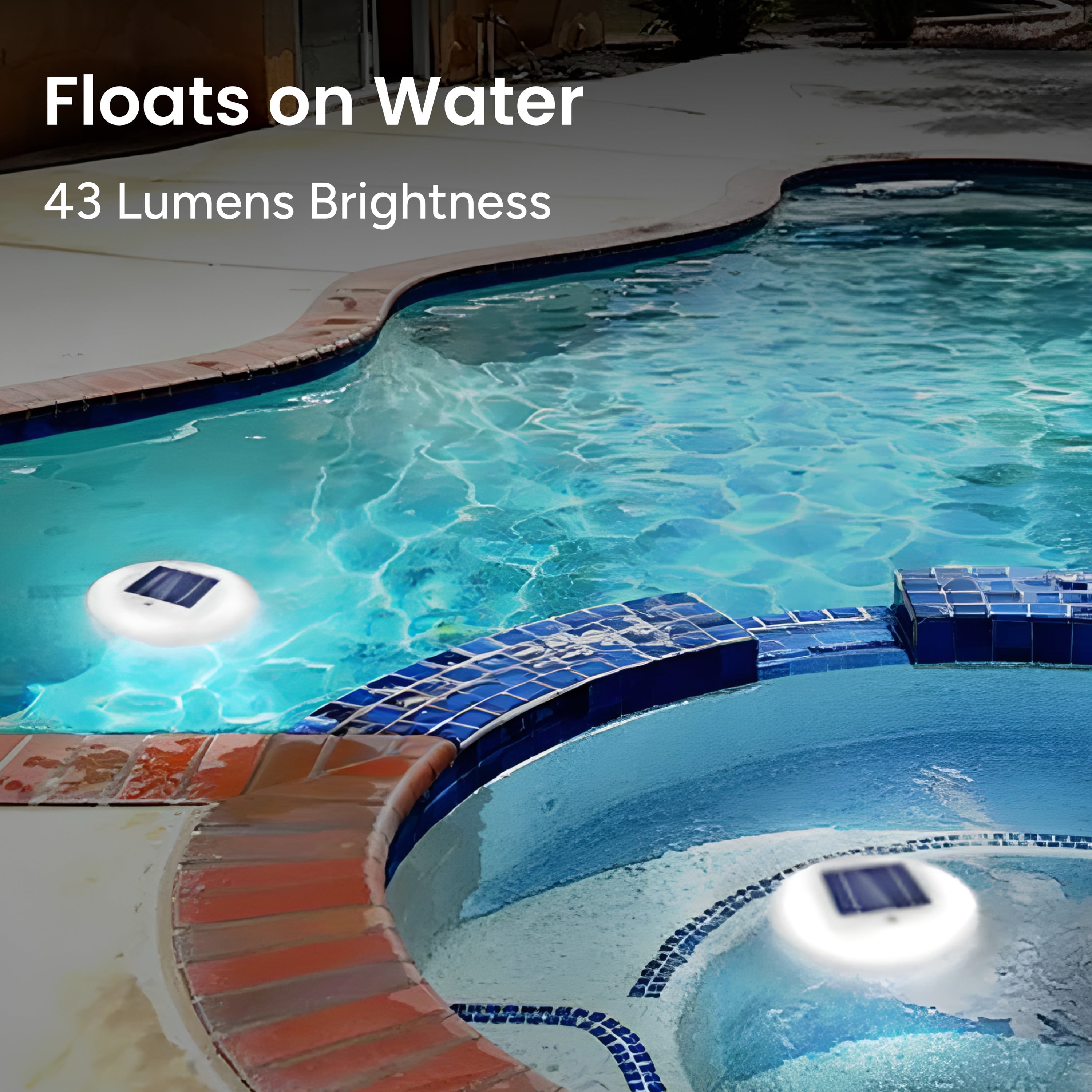 Techko Outdoor Solar Floating Pool Lights – White Light (2 Pack)