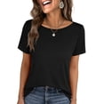 thumbnail image 7 of ANRABESS Womens Boat Neck Tops Short Sleeve T-Shirts Causal Fashion Tee Shirts 2026 Summer Spring Clothes Black Large, 7 of 7