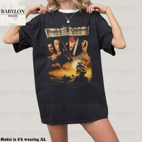Vintage Pirates of the Caribbean Curse of the Black Pearl T Shirt