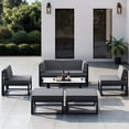 thumbnail image 2 of ELPOSUN  Aluminum Patio Furniture Set,7 Piece Modern Outdoor Furniture with 5 inch Cushion, Metal Patio Sectional Conversation Sets for Deck, Backyard, Porch(Grey), 2 of 8