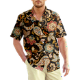 thumbnail image 5 of Men's Flower Casual Button Down Short Sleeve Hawaiian Paisley Shirt, 5 of 12