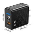 thumbnail image 3 of USB C Charger Block,1Pack 65W Muilt-Port USB C Wall Charger Fast Charging Power Adapter Wall Plug Multiport Type C Brick Chargers for Phones Tablets Android Headphones And Other Electronic Devices, 3 of 9