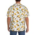 thumbnail image 3 of Sikiie Bee and Flowers Men's Wrinkle Free Untucked Cuban Shirt Business Casual Button Down Shirts Short Sleeve ShirtMedium, 3 of 5