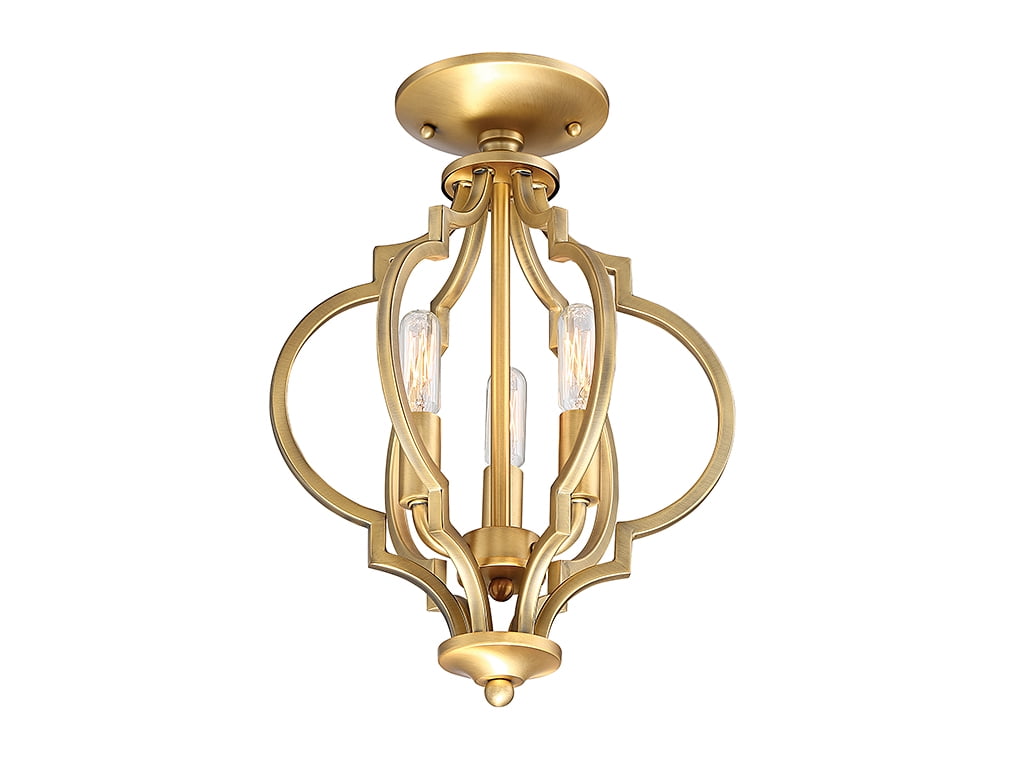 Trade Winds Lighting 3-Light Ceiling Light In Natural Brass