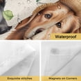 thumbnail image 4 of Dogs No Hooks Shower Curtain with Snap-in Liner Watercolor Spring White Yellow Daisy Sunfower Floral Leaf Linen Texture Shower Curtains for Bathroom, Waterproof, Easy Install, Washable 66"x72", 4 of 9