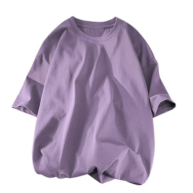 Yuyuzo Plus Size T-Shirts for Men Oversized Short Sleeve Crew Neck Solid Color Loose Comfy Plain Tees