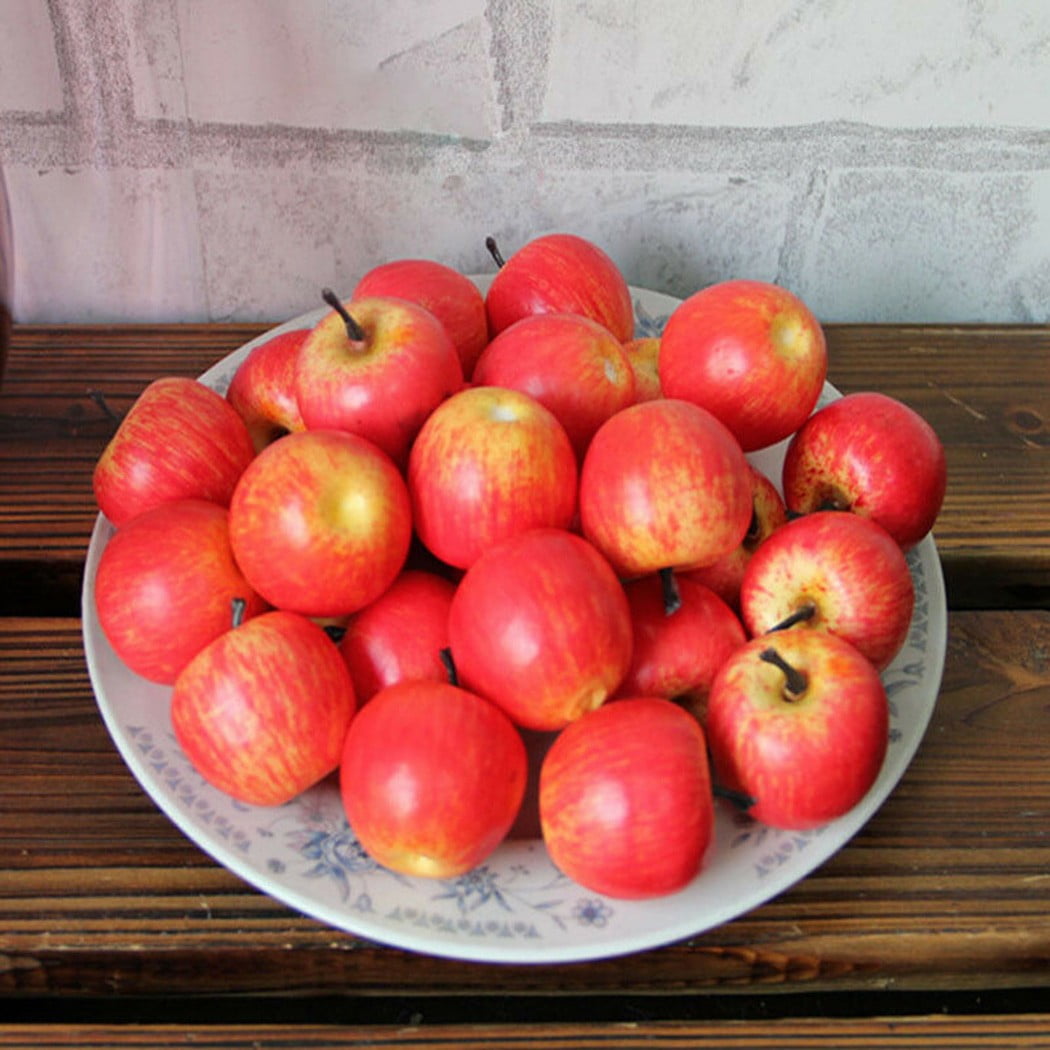 6Pcs DecoratIve Artificial RED APPLE Fake Fruit Food Kitchen Home Party Decor US 
