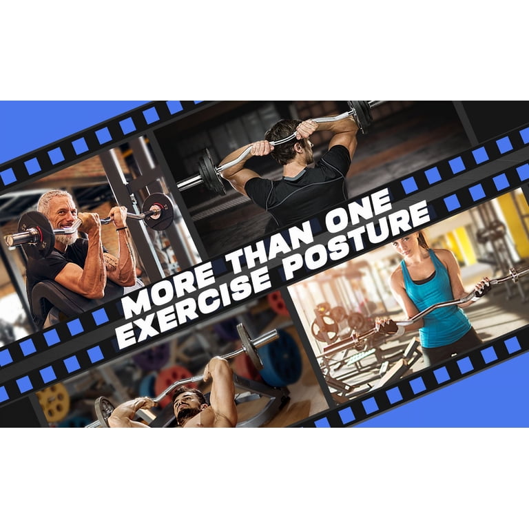 OHP　EZ-2 ExtreSpo Olympic EZ Curl Barbell Bar, Steel Silver, 47 inches, 15