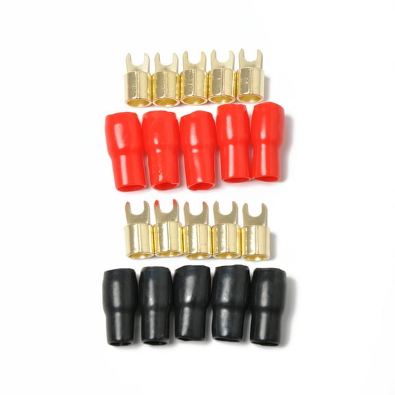 CATIEBYE Electrical Fork Connectors Spade Terminal Adapters Copper Aluminum Alloy 5 Pairs for Wiring and Electrical Use