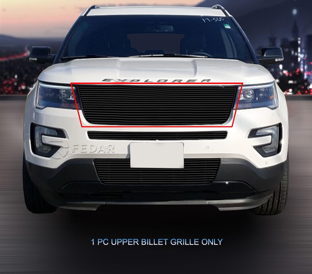 Fedar Main Upper Billet Grille For 16 17 Ford Explorer Black Walmart Com Walmart Com