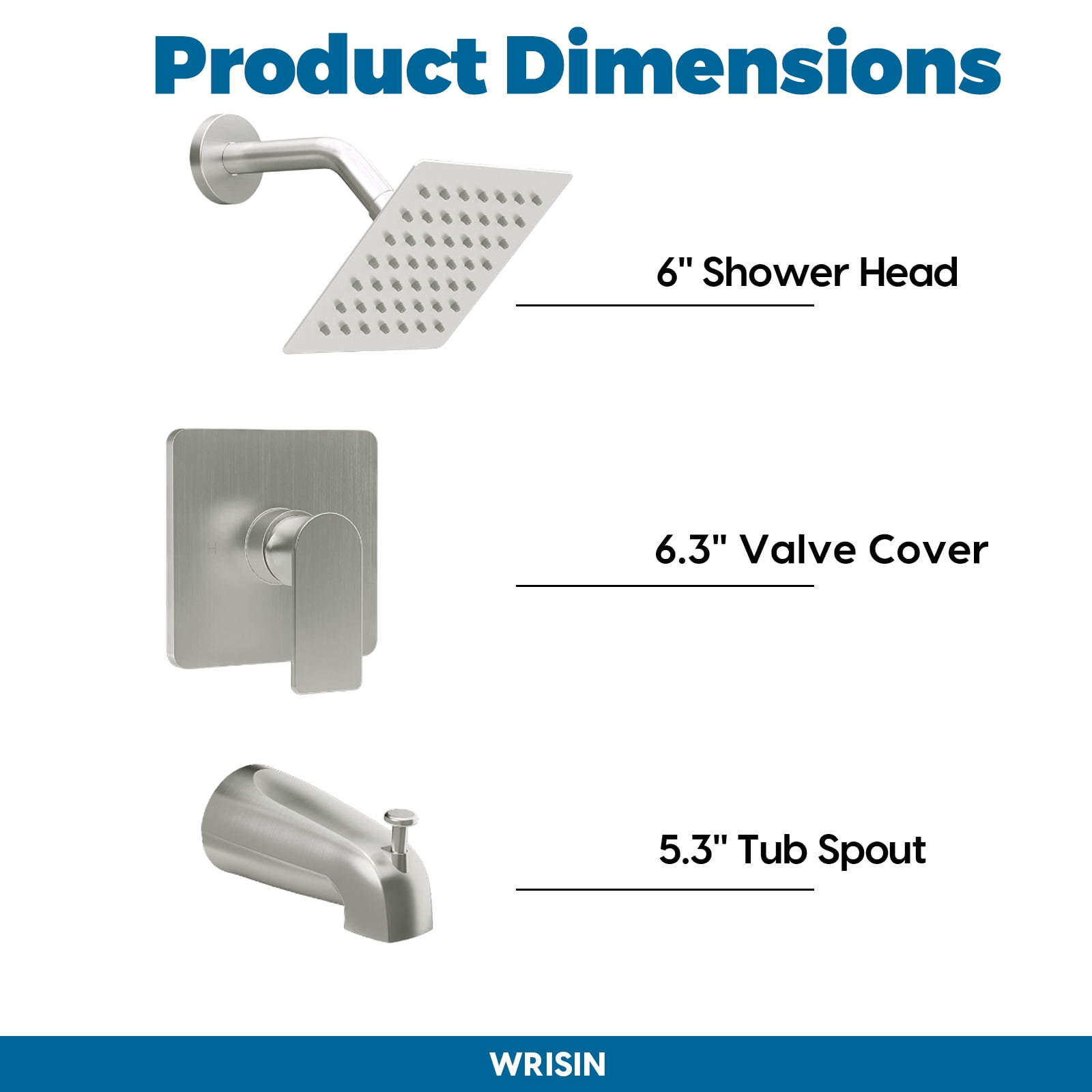 ROSYNEY Tub Shower Faucet Set - with Rain Shower Head, Shower Valve,Tub Spout,Brushed Nickel