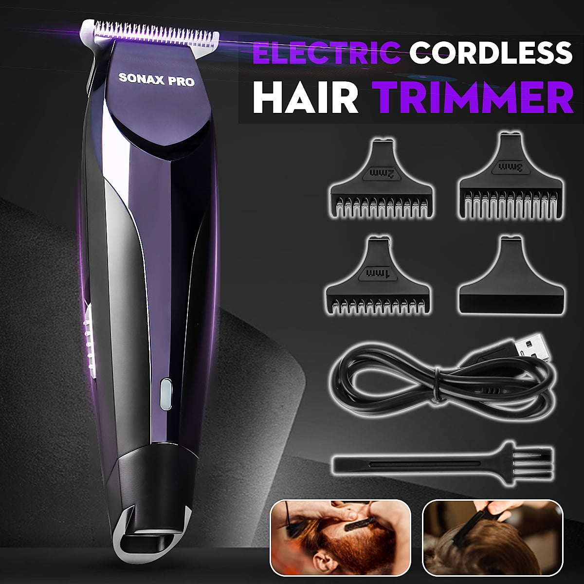 Mens Body Hair Clipper Rechargeable Electric Trimmers Haircut Shaver