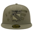 thumbnail image 2 of Men's New Era  Olive New York Rangers Military Appreciation Flag 59FIFTY Fitted Hat, 2 of 5