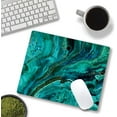 thumbnail image 3 of Mouse Pad, Green Marble Mouse Pad, Square Washable Cloth Personalized Mouse Mat with Design, Gaming Office Home Non-Slip Rubber Base Computer Mousepad, 3 of 12