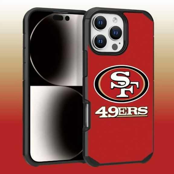 Apple iPhone 16 Pro Max (6.9) - NFL Licensed San Francisco 49ers Team Logo on Red Textured Dual Layer Case