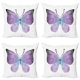 thumbnail image 1 of Ambesonne Butterfly Throw Pillow Cover 4 Pack, Pointillist Butterfly, 20", Dark Purple and Violet, 1 of 2
