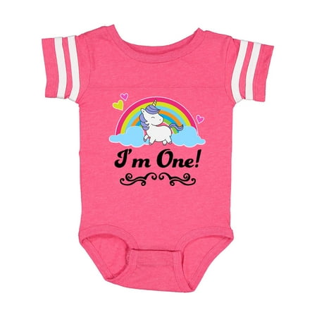 

Inktastic 1st Birthday Unicorn Rainbow 1 Year Old Party Gift Baby Girl Bodysuit