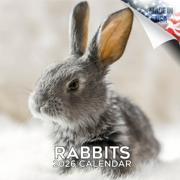 2025 2026 Rabbits Calendar - Wildlife Monthly Wall Calendar - 12 x 24 Open - Thick No-Bleed Paper - Giftable - Academic Teacher's Planner Calendar Organizing & Planning - Made in USA