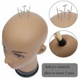 thumbnail image 4 of Gex Worldwide Female Pro Cosmetology Mannequin Head Bald with T Pins, Brown, 4 of 6