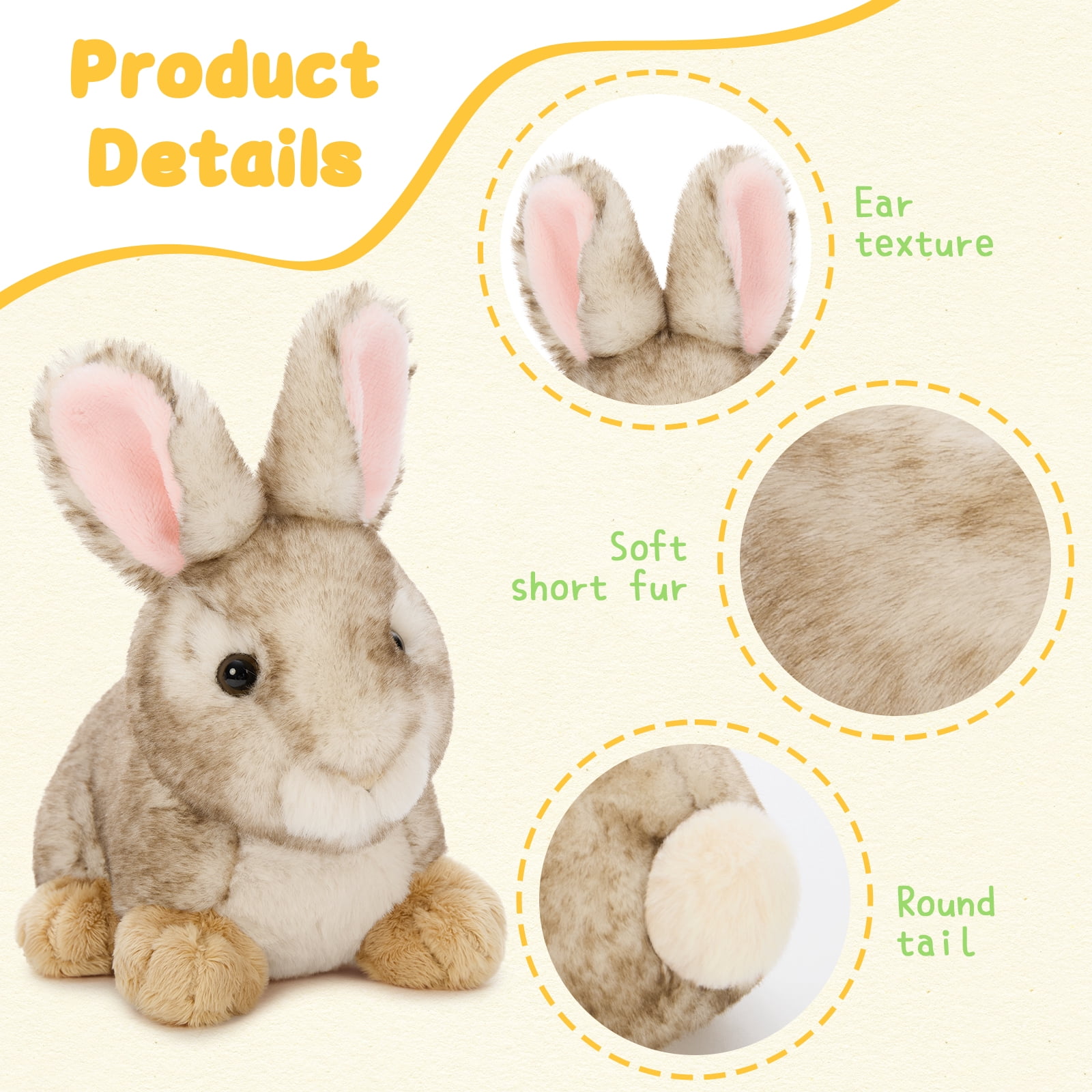 MorisMos 4Pcs Bunny Stuffed Animals Bulk Rabbit Plush Toy